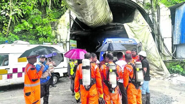 Sikkim Tunnel Accident rescue operation at NHPC tunnel site