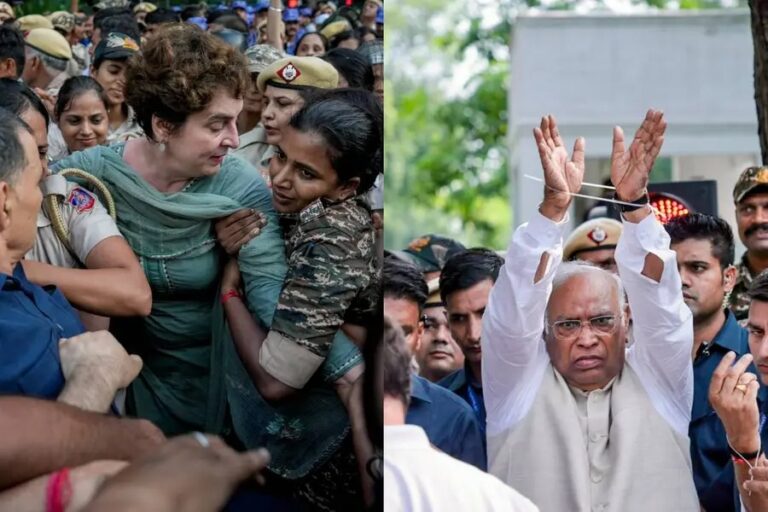 Congress Protest Security near Prime Minister's official residence in New Delhi