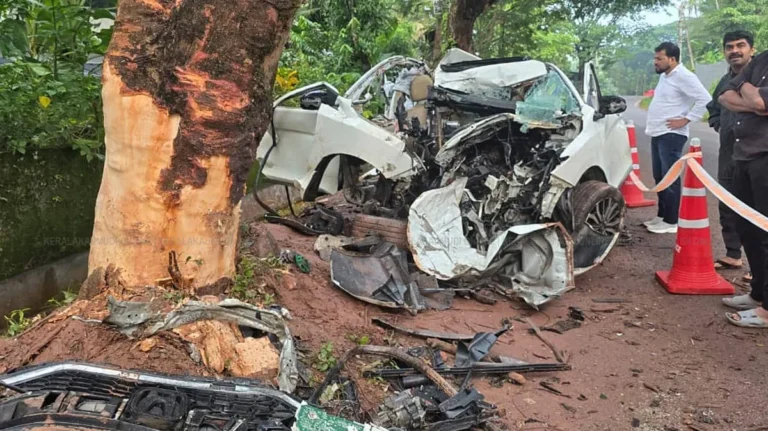 Kannur Car Accident involving four young coworkers travelling to a wedding