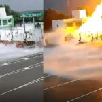 LPG Tanker Explosion after tanker crash near toll plaza in Kaushambi