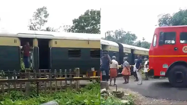 Ernakulam Kayamkulam MEMU Smoke Incident with train stopped after smoke from brake system