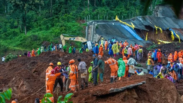 Wayanad Kalladi Landslide rescue operation at tunnel construction site